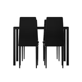 Dining Set: Artiss Dining Chairs and Table Dining Set 4 Chair Set Of 5 Black