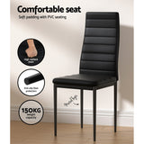 Dining Set: Artiss Dining Chairs and Table Dining Set 4 Chair Set Of 5 Black