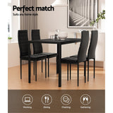 Dining Set: Artiss Dining Chairs and Table Dining Set 4 Chair Set Of 5 Black