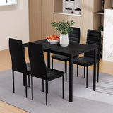 Dining Set: Artiss Dining Chairs and Table Dining Set 4 Chair Set Of 5 Black