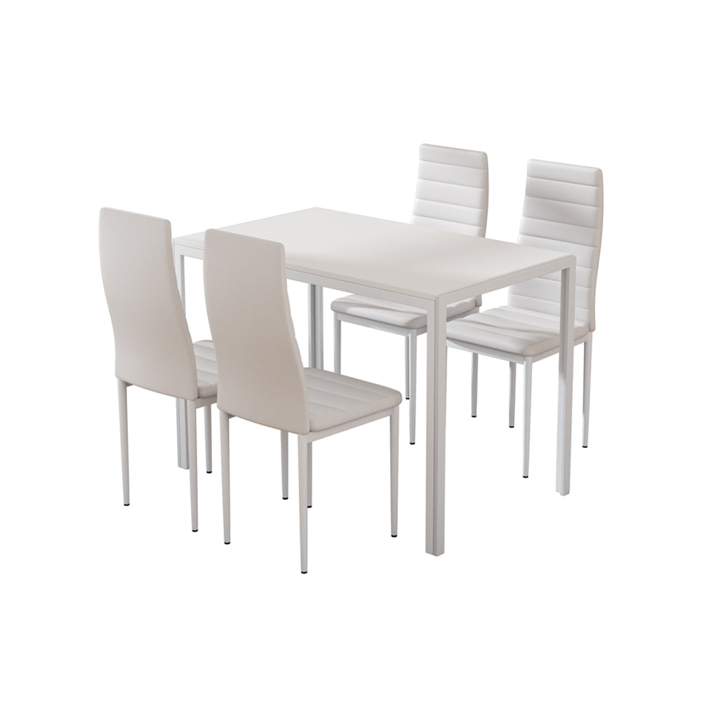 Dining Set: Artiss Dining Chairs and Table Dining Set 4 Chair Set Of 5 White