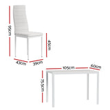 Dining Set: Artiss Dining Chairs and Table Dining Set 4 Chair Set Of 5 White