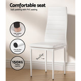 Dining Set: Artiss Dining Chairs and Table Dining Set 4 Chair Set Of 5 White