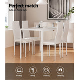 Dining Set: Artiss Dining Chairs and Table Dining Set 4 Chair Set Of 5 White