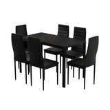Dining Set: Artiss Dining Chairs and Table Dining Set 6 Chair Set Of 7 Black