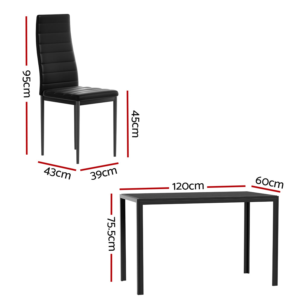Dining Set: Artiss Dining Chairs and Table Dining Set 6 Chair Set Of 7 Black