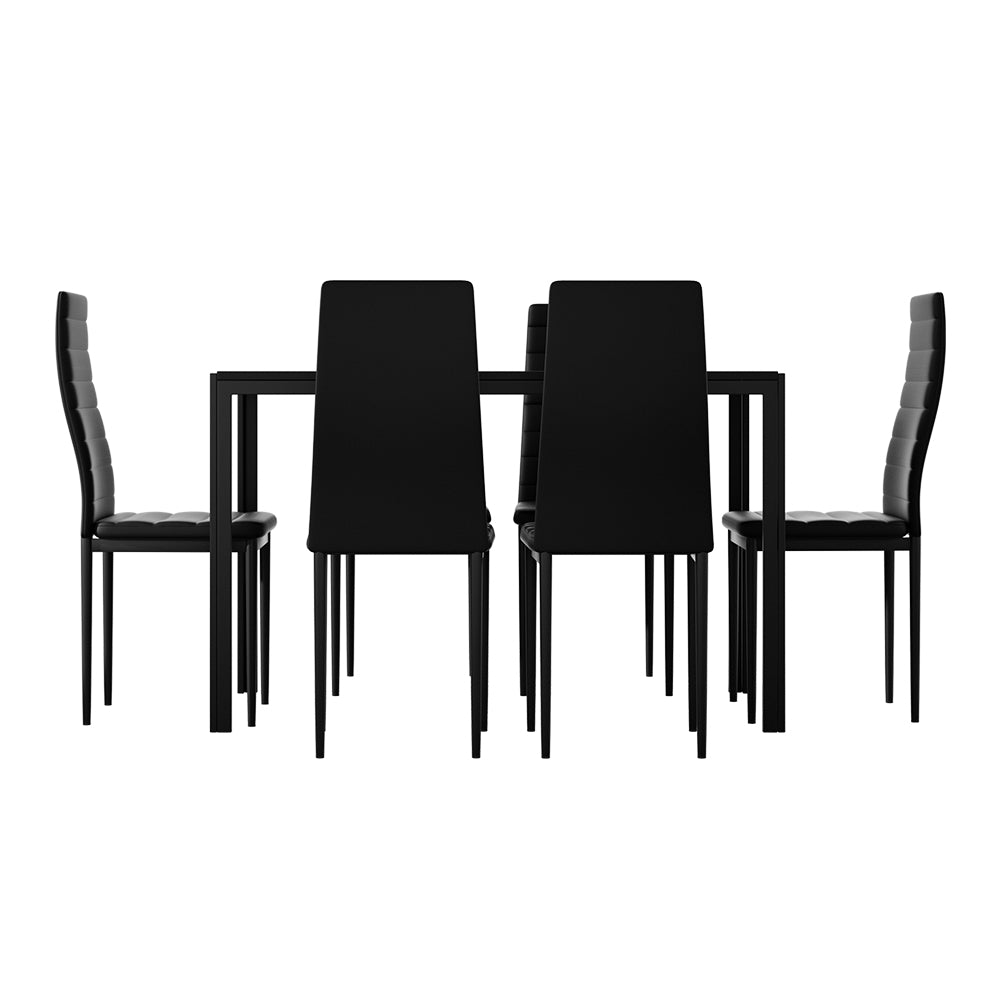 Dining Set: Artiss Dining Chairs and Table Dining Set 6 Chair Set Of 7 Black