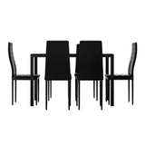 Dining Set: Artiss Dining Chairs and Table Dining Set 6 Chair Set Of 7 Black