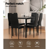 Dining Set: Artiss Dining Chairs and Table Dining Set 6 Chair Set Of 7 Black