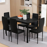 Dining Set: Artiss Dining Chairs and Table Dining Set 6 Chair Set Of 7 Black