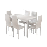 Dining Set: Artiss Dining Chairs and Table Dining Set 6 Chair Set Of 7 White