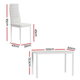 Dining Set: Artiss Dining Chairs and Table Dining Set 6 Chair Set Of 7 White