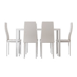 Dining Set: Artiss Dining Chairs and Table Dining Set 6 Chair Set Of 7 White