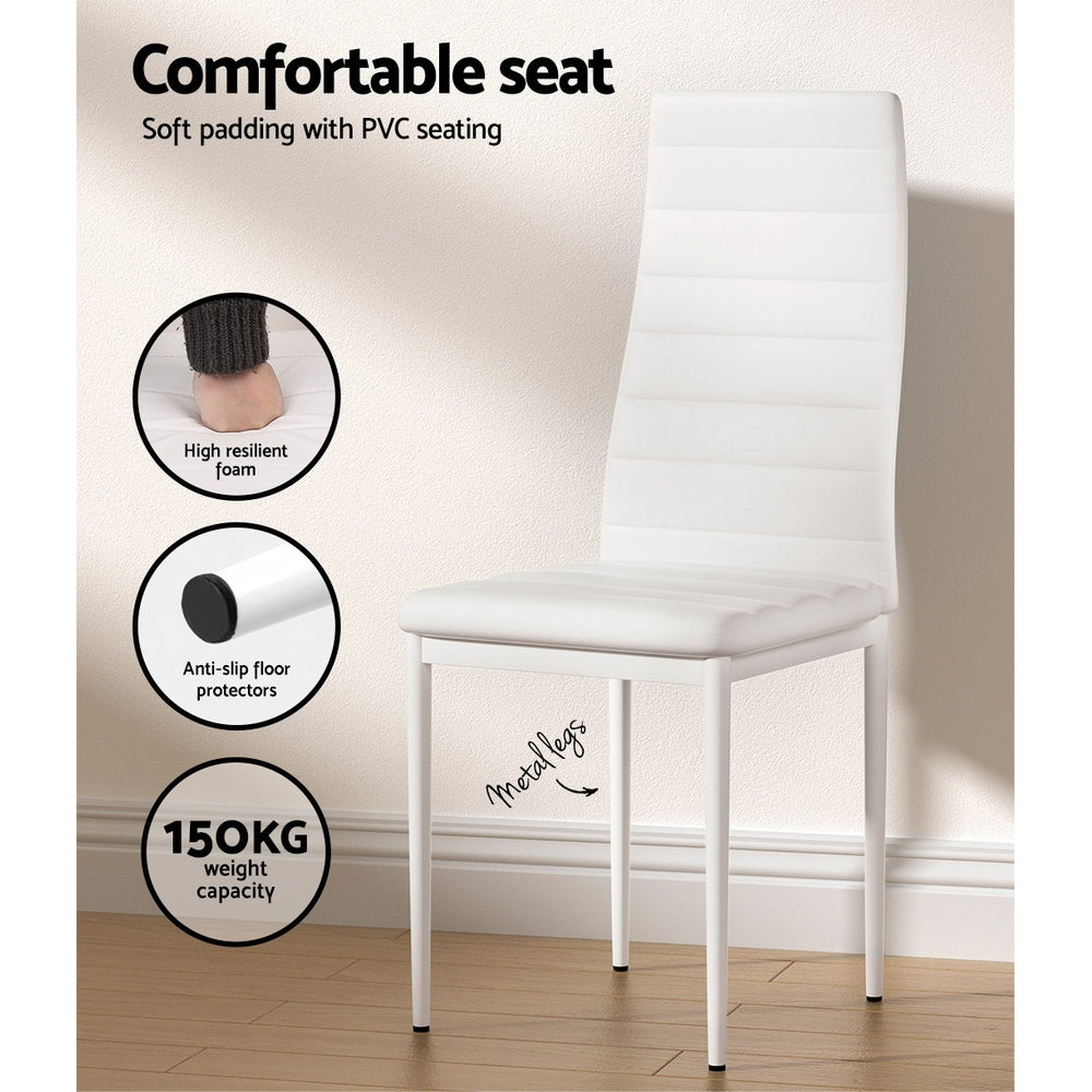 Dining Set: Artiss Dining Chairs and Table Dining Set 6 Chair Set Of 7 White