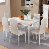 Dining Set: Artiss Dining Chairs and Table Dining Set 6 Chair Set Of 7 White