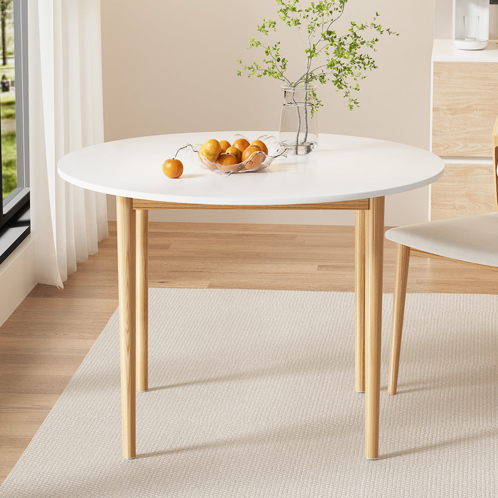 Dining Tables: Artiss Dining Table Round White 108CM Diameter Demi