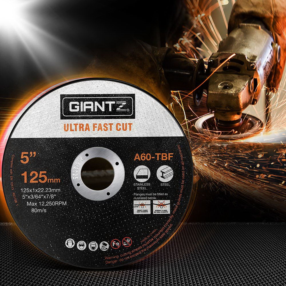 Saw Accessories: Giantz 100-Piece Cutting Discs 5" 125mm Angle Grinder Thin Cut Off Wheel Metal