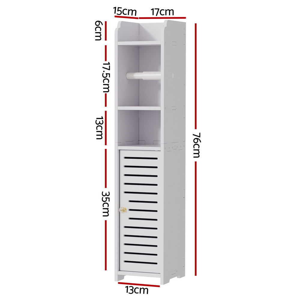 Bathroom Cabinets, Cupboards & Storage: Artiss Bathroom Cabinet Toilet Roll Holder Tissue Organizer 3 Tier Floor Cabinet