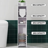 Bathroom Cabinets, Cupboards & Storage: Artiss Bathroom Cabinet Toilet Roll Holder Tissue Organizer 3 Tier Floor Cabinet