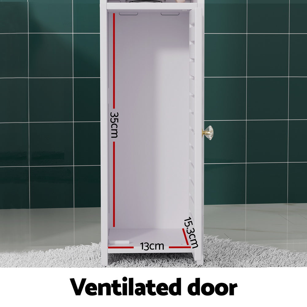Bathroom Cabinets, Cupboards & Storage: Artiss Bathroom Cabinet Toilet Roll Holder Tissue Organizer 3 Tier Floor Cabinet