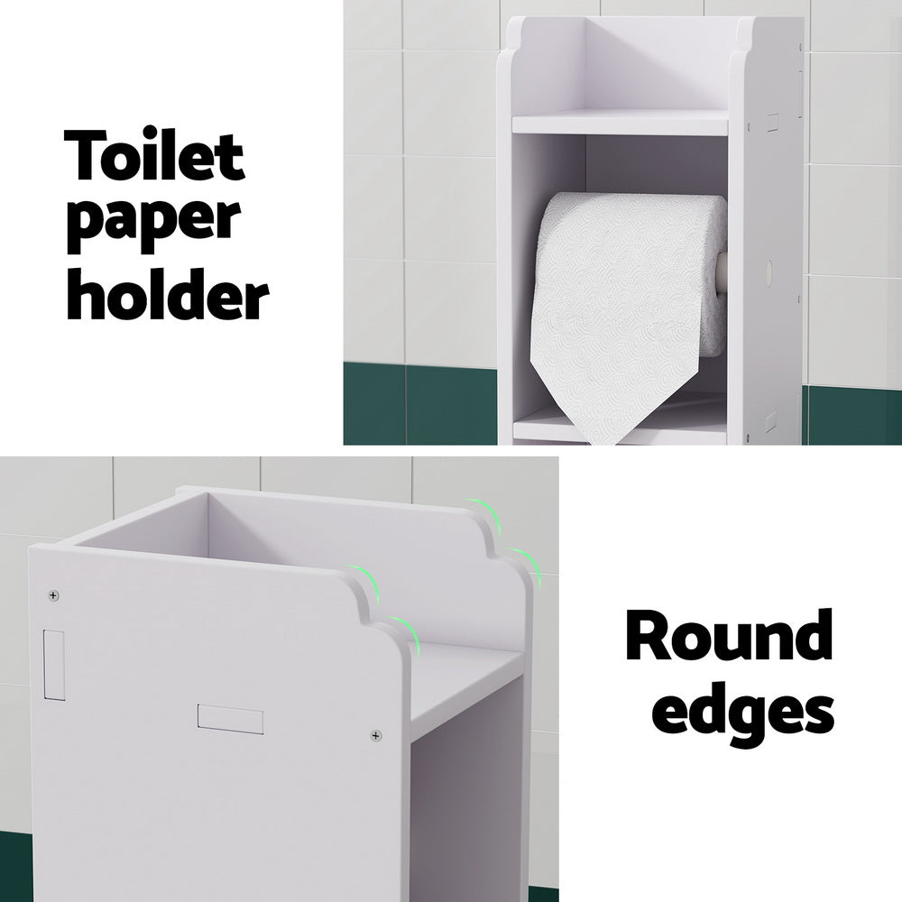 Bathroom Cabinets, Cupboards & Storage: Artiss Bathroom Cabinet Toilet Roll Holder Tissue Organizer 3 Tier Floor Cabinet