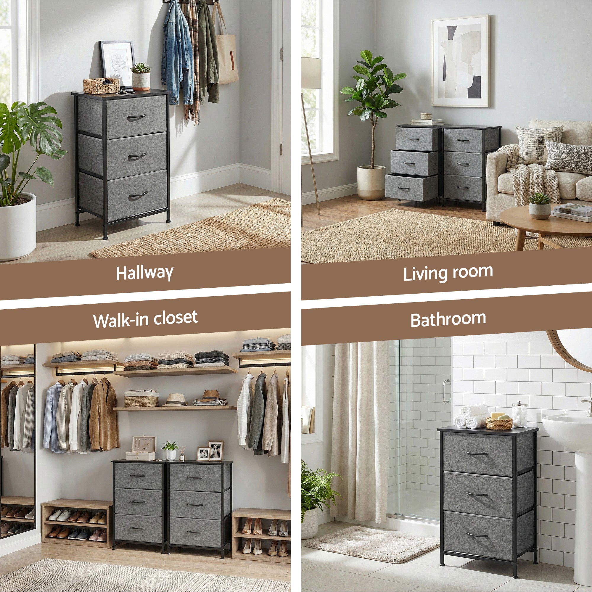 Dressers: Artiss Chest of 3 Drawers Storage Dresser Tallboy Grey