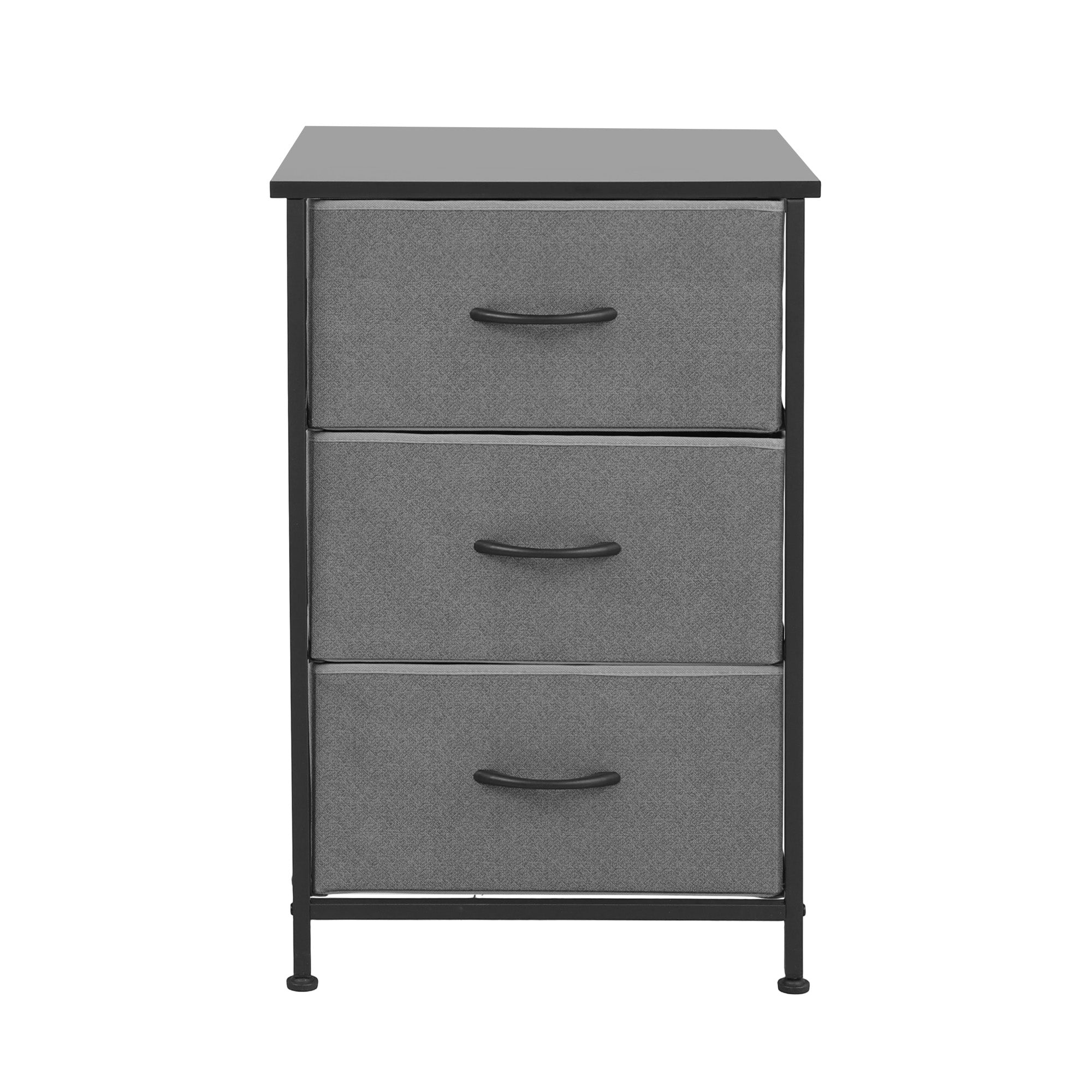 Artiss Set of 2 Chest of 3 Drawers Storage Dresser Tallboy Grey