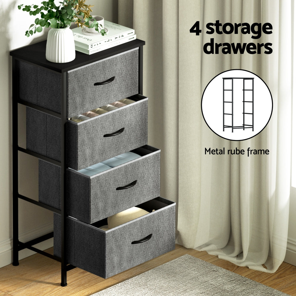 Dressers: Artiss Chest of 4 Drawers Storage Dresser Tallboy Grey