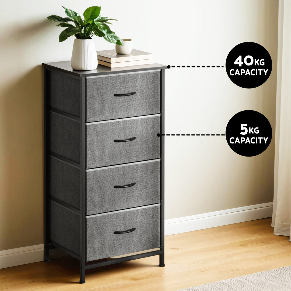 Dressers: Artiss Chest of 4 Drawers Storage Dresser Tallboy Grey
