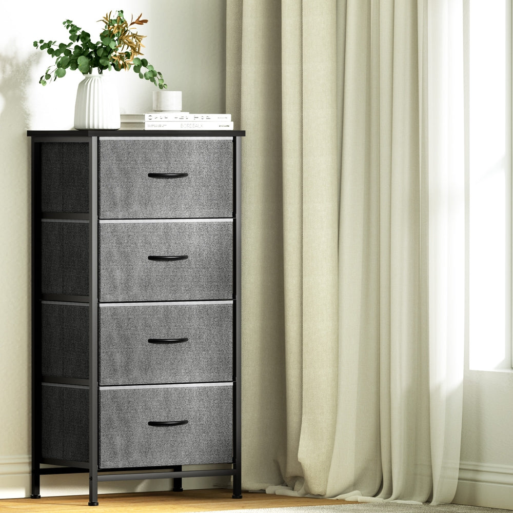 Dressers: Artiss Chest of 4 Drawers Storage Dresser Tallboy Grey