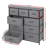 Dressers: Artiss Chest of 9 Drawers Storage Dresser Tallboy Dark Grey