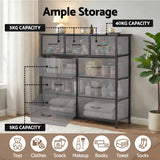 Dressers: Artiss Chest of 9 Drawers Storage Dresser Tallboy Dark Grey