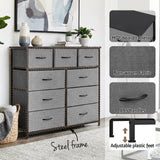 Dressers: Artiss Chest of 9 Drawers Storage Dresser Tallboy Dark Grey