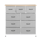 Dressers: Artiss Chest of 9 Drawers Storage Dresser Tallboy Light Grey