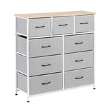 Dressers: Artiss Chest of 9 Drawers Storage Dresser Tallboy Light Grey