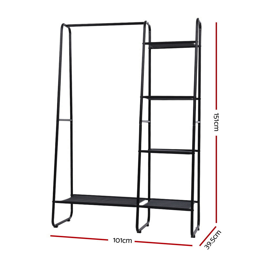 Clothing & Wardrobe Storage: Artiss Wardrobe Clothes Rack Airer Coat Stand Closet 150cm
