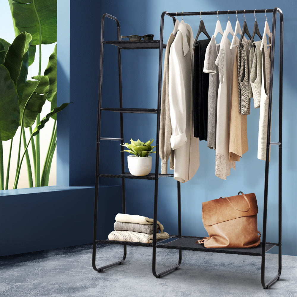 Clothing & Wardrobe Storage: Artiss Wardrobe Clothes Rack Airer Coat Stand Closet 150cm