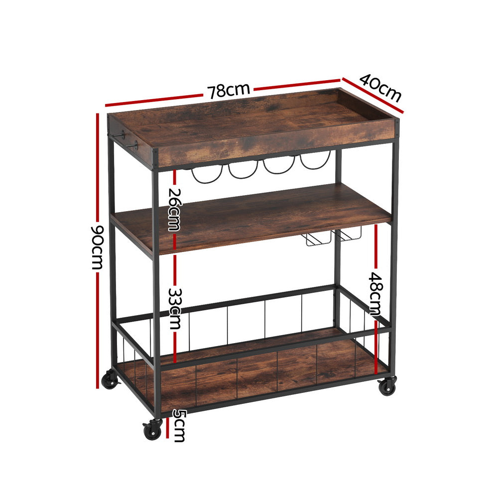Kitchen & Dining Trolleys: Artiss Kitchen Island Rolling Serving Cart