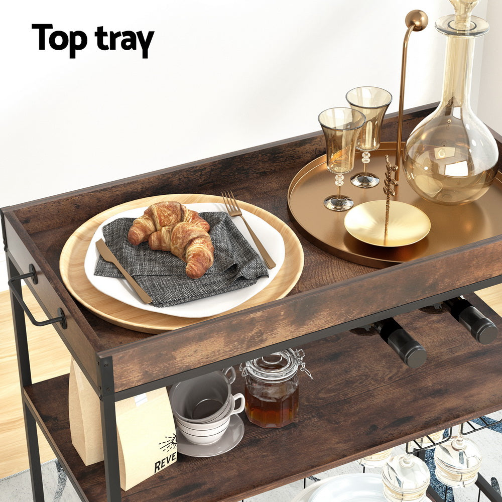Kitchen & Dining Trolleys: Artiss Kitchen Island Rolling Serving Cart