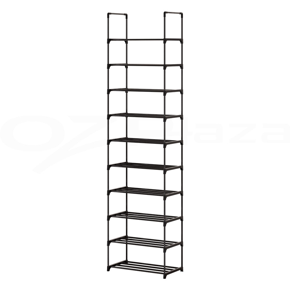 Shoe Storage: Artiss Shoe Rack DIY Stackable 10-tier Black Dunn