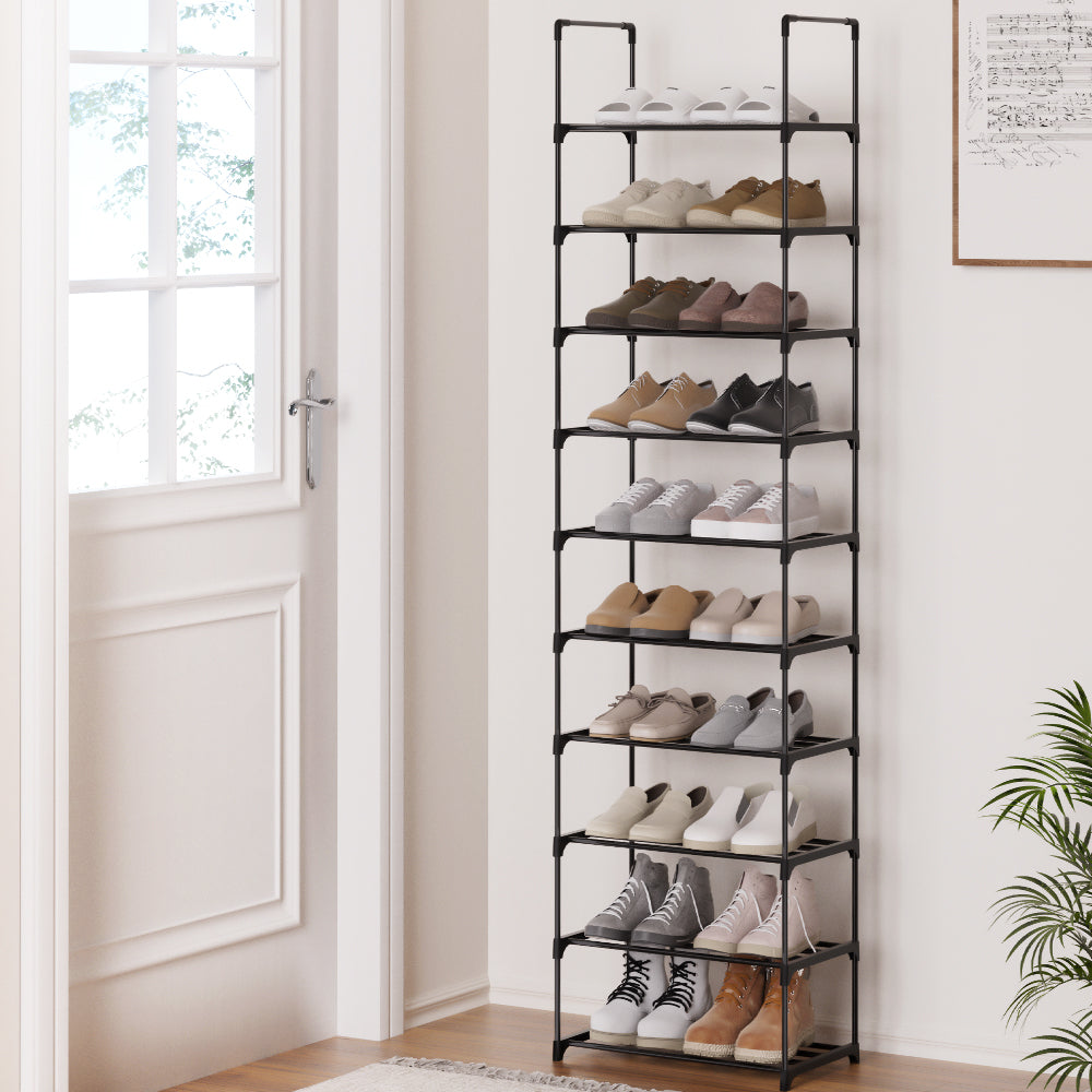 Shoe Storage: Artiss Shoe Rack DIY Stackable 10-tier Black Dunn