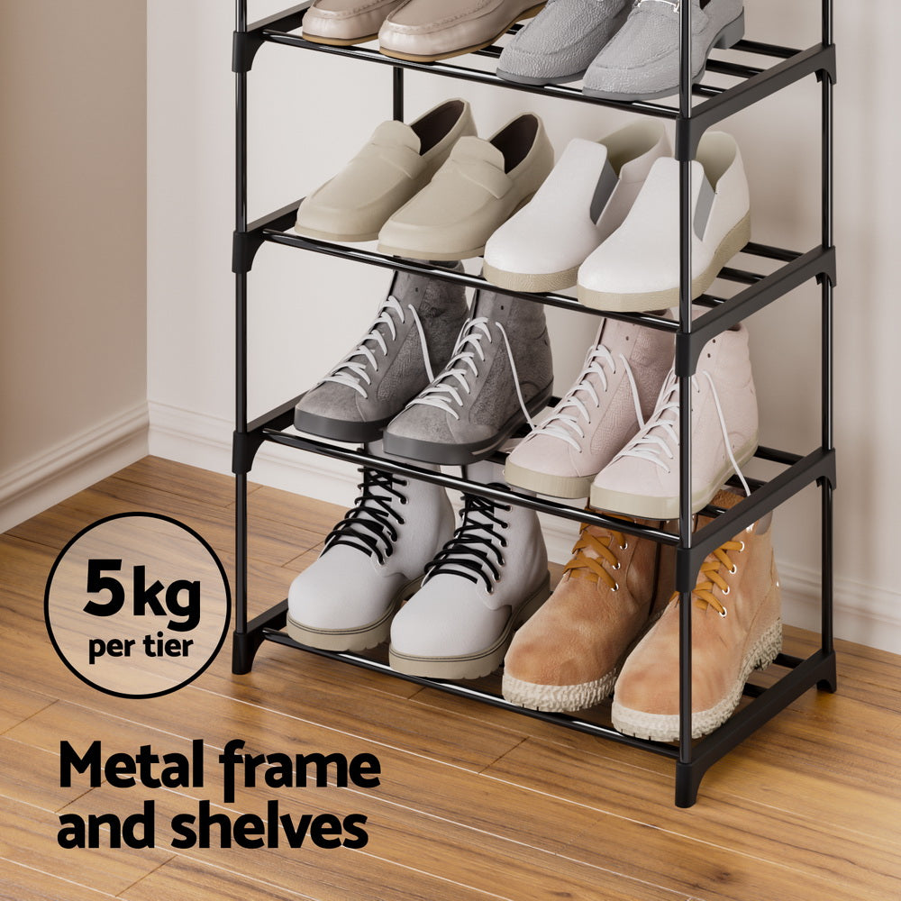Shoe Storage: Artiss Shoe Rack DIY Stackable 10-tier Black Dunn