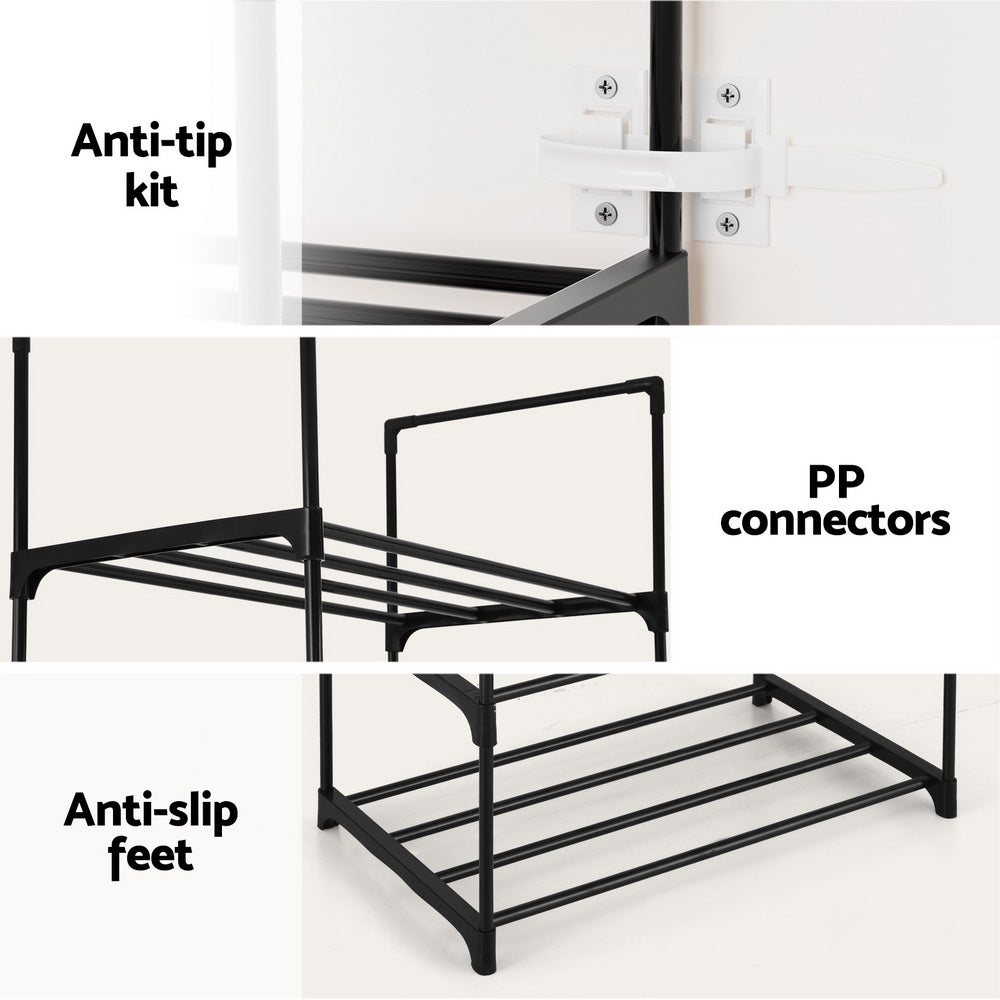 Shoe Storage: Artiss Shoe Rack DIY Stackable 10-tier Black Dunn