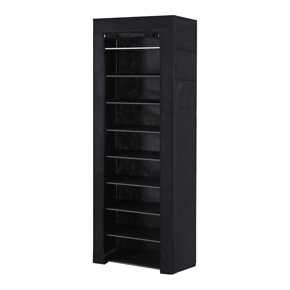 Shoe Storage: Artiss Shoe Rack Cabinet Removable Cover 10 tier Black