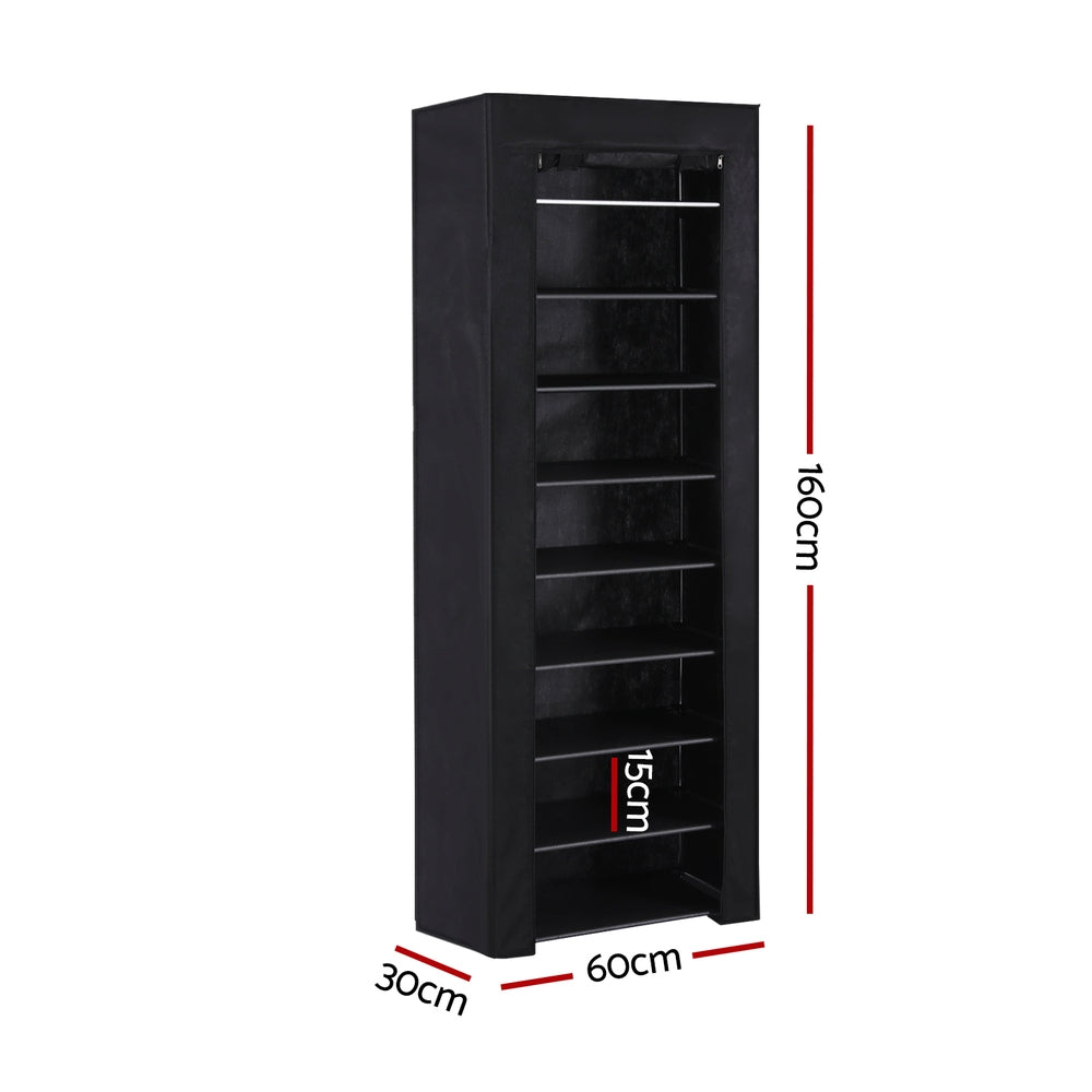 Shoe Storage: Artiss Shoe Rack Cabinet Removable Cover 10 tier Black