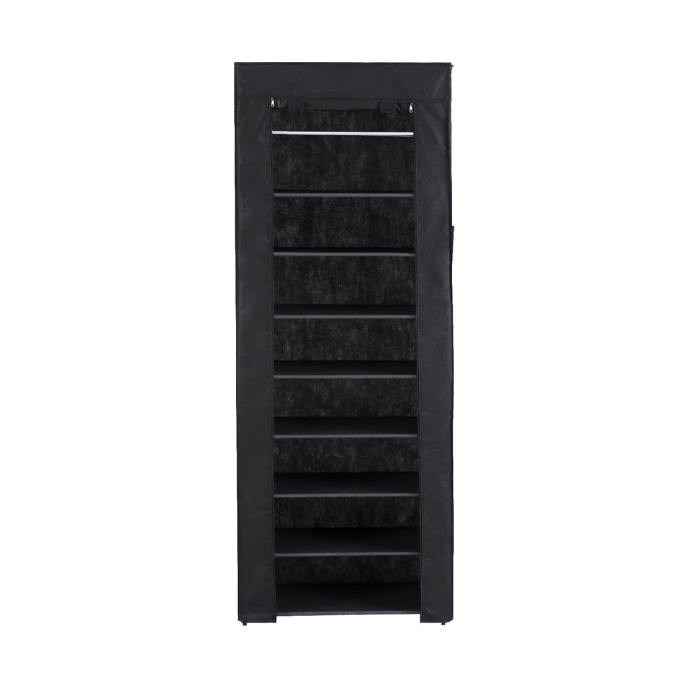 Shoe Storage: Artiss Shoe Rack Cabinet Removable Cover 10 tier Black