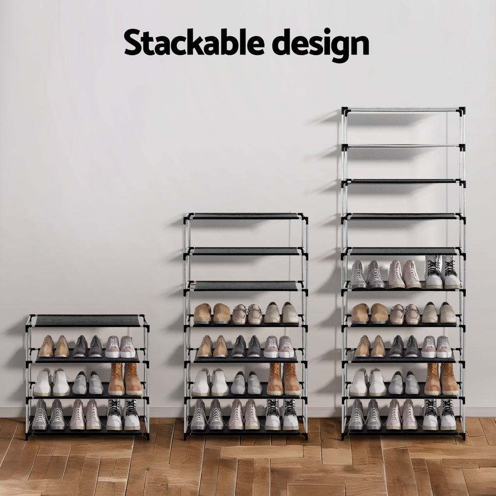 Shoe Storage: Artiss Shoe Rack Cabinet Removable Cover 10 tier Black