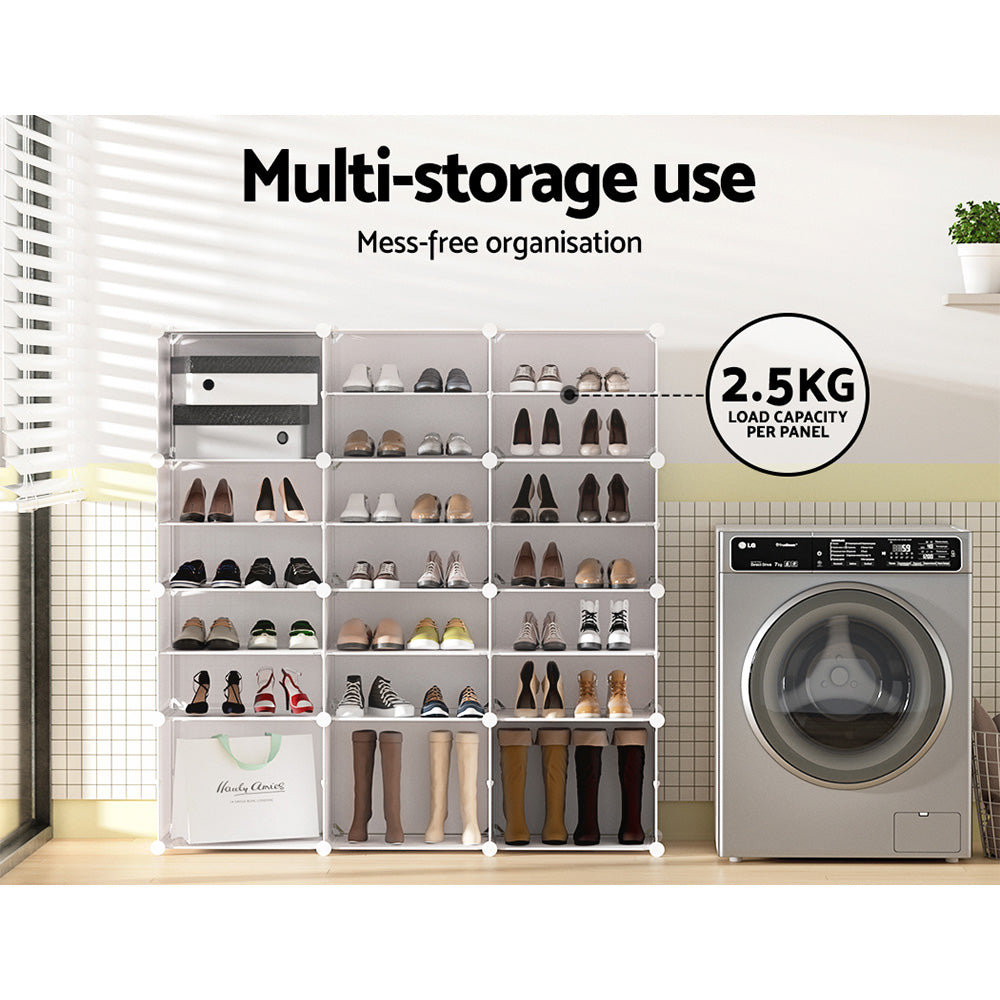 Shoe Storage: Artiss Shoe Rack DIY 12 Storage Cube Stackable White