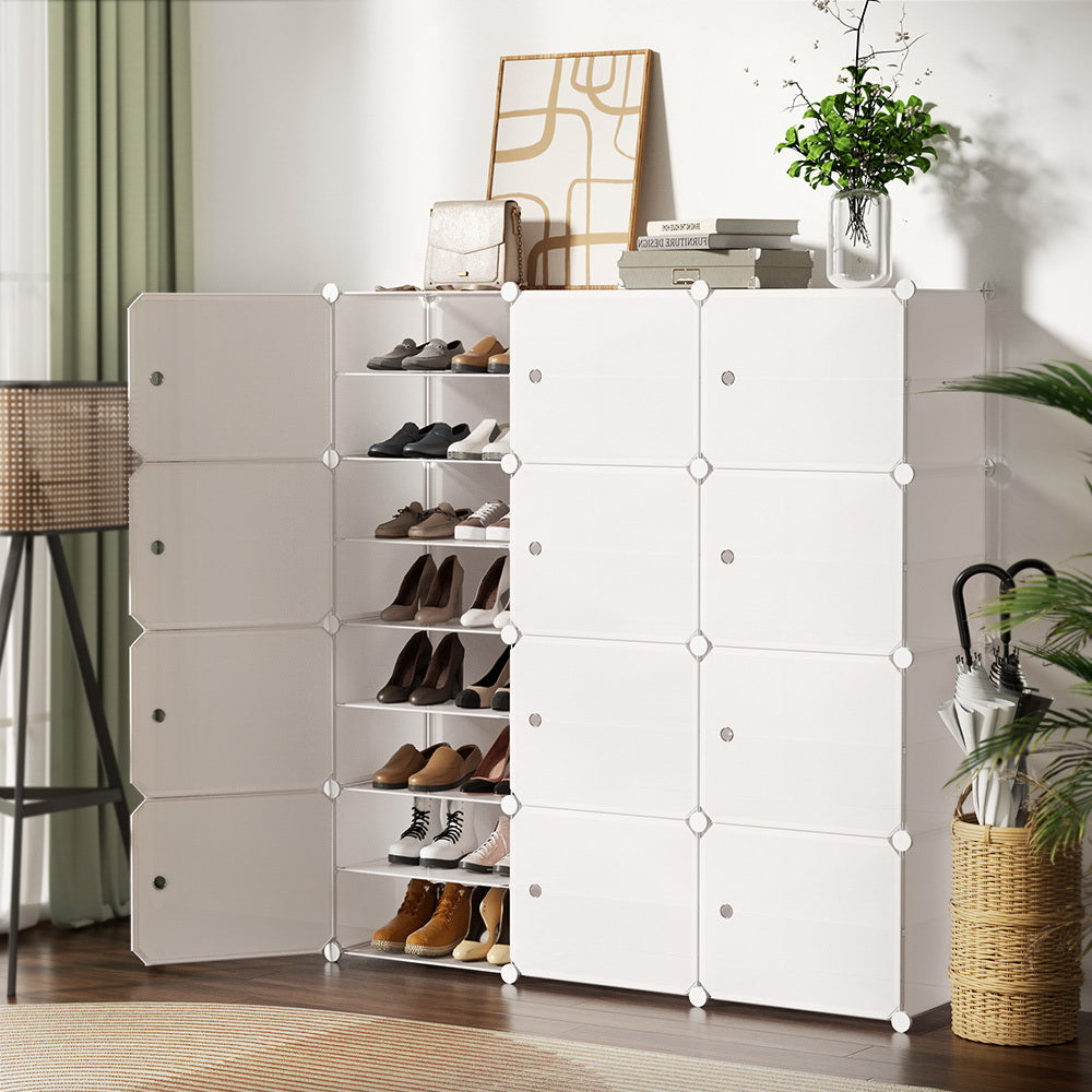 Shoe Storage: Artiss Shoe Rack DIY 12 Storage Cube Stackable White