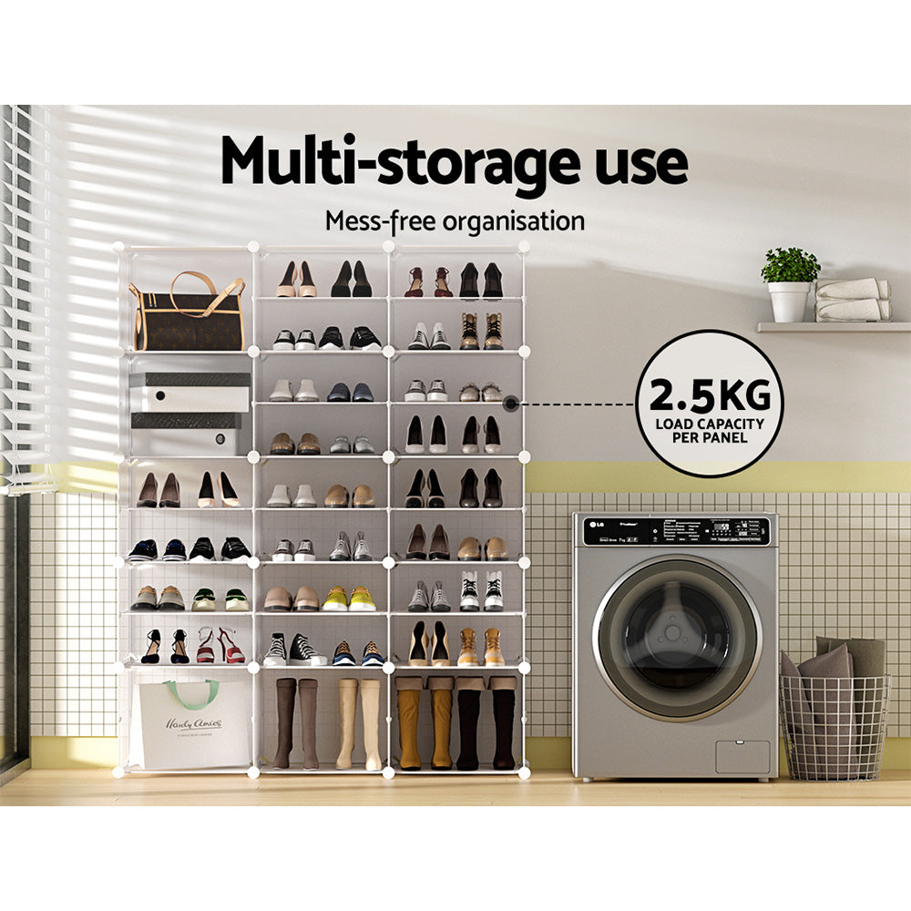 Shoe Storage: Artiss Shoe Rack Storage Cabinet DIY 15 Storage Cube Stackable White